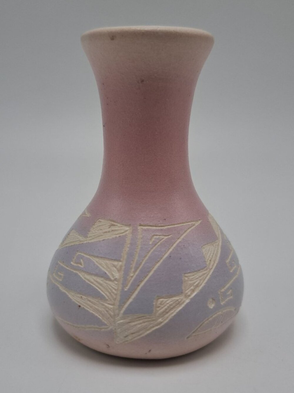 Handcrafted Ceramic Vase Pink & Lavender Abstract Design